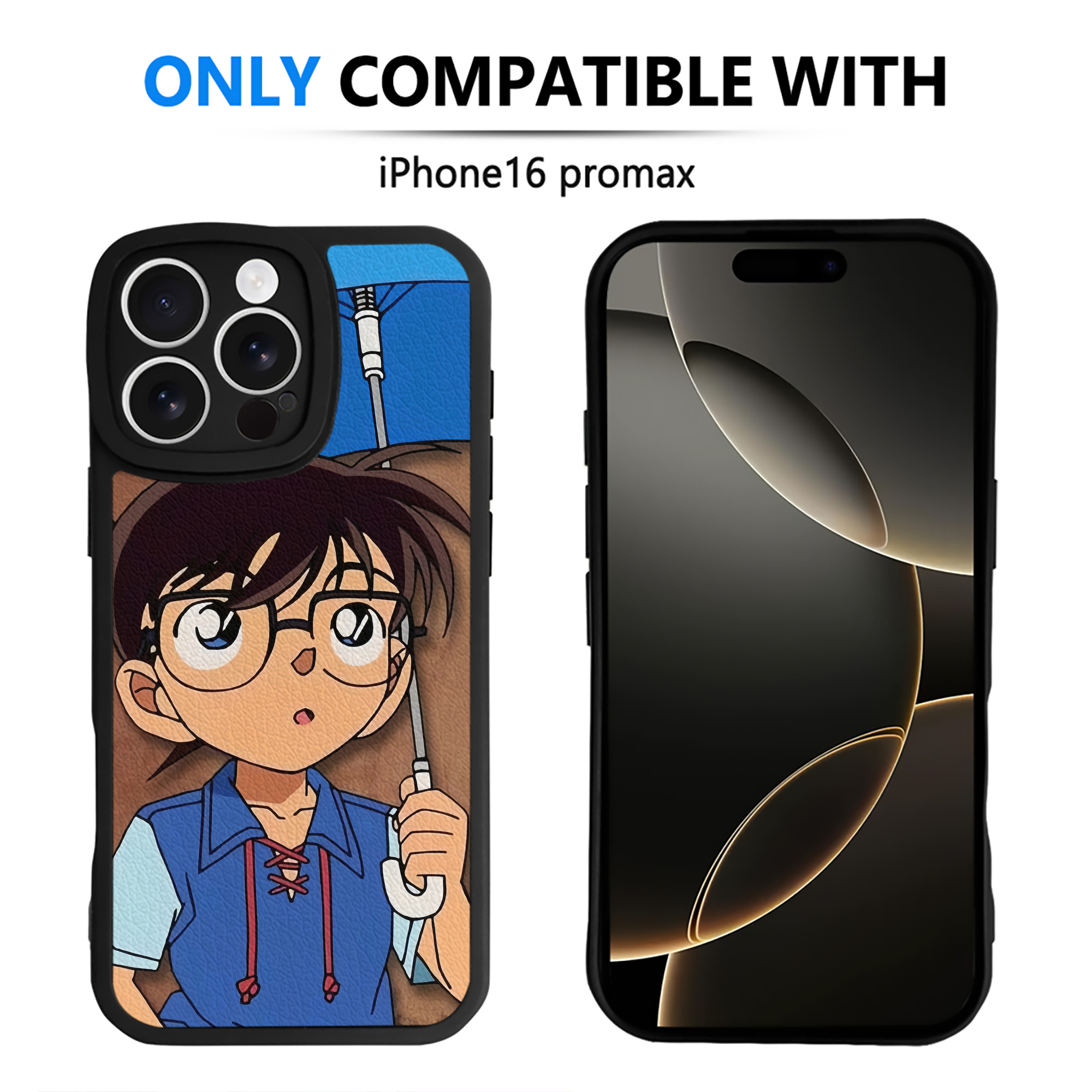 （画像用） 名探偵コナン Detective Conan 【iPhone 16シリーズ対応】シリコンスマホケース（レザー調） 材質：シリコン
